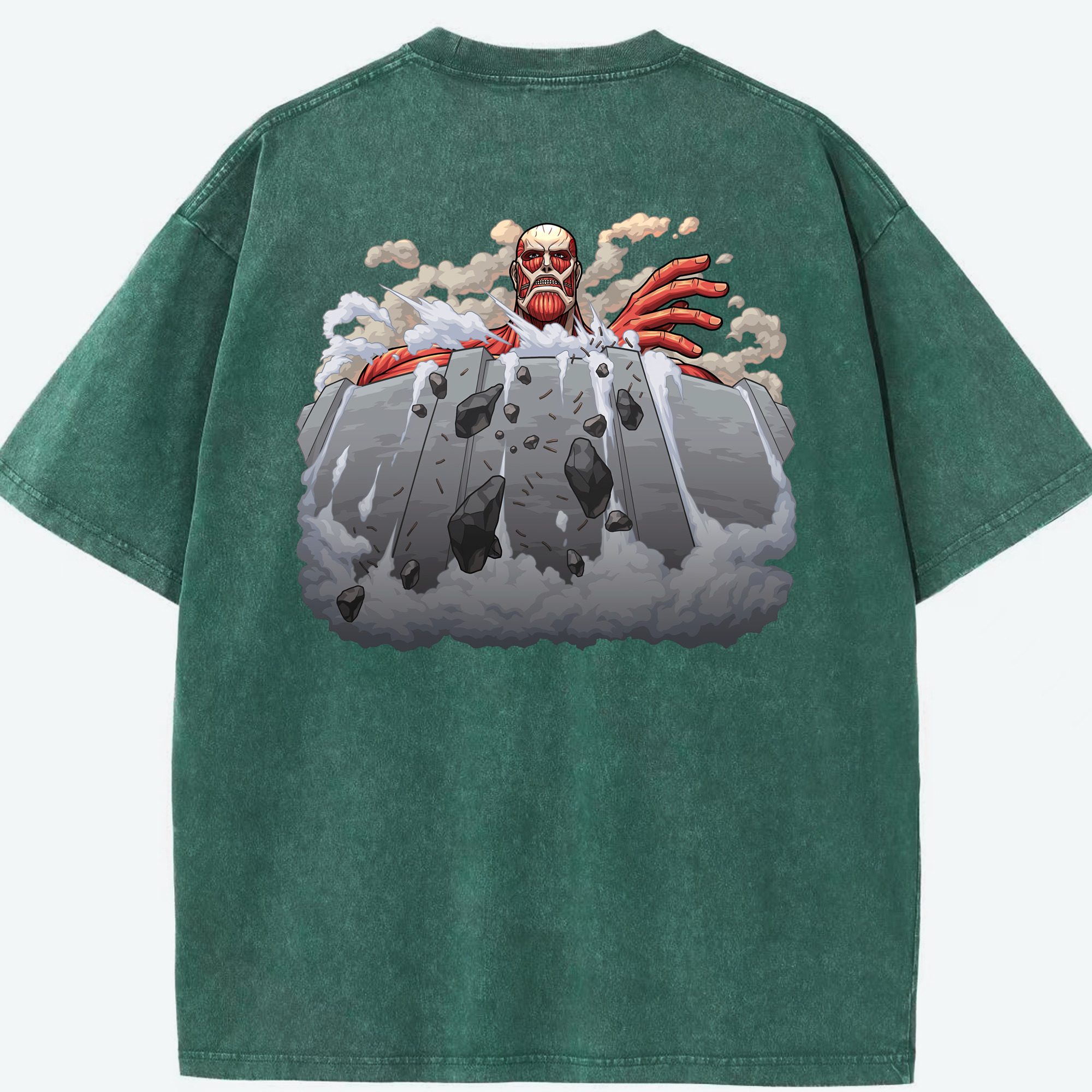 （画像用） 進撃の巨人 Attack on Titan 綿100% ヴィンテージ風 半袖Tシャツ（背面プリント）